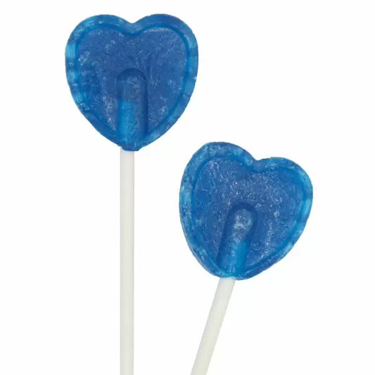 Blue Raspberry Heart Lollipops