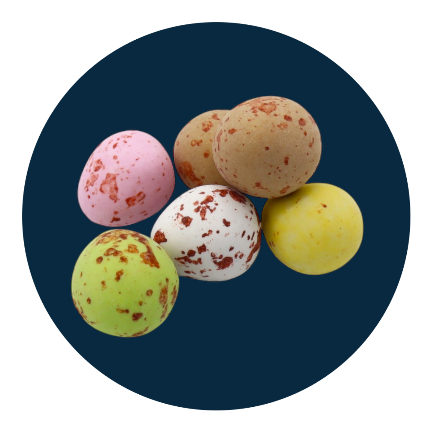 Milk chocolate mini eggs with colourful shells